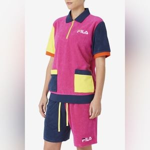 (+)W FILA Analu Terry Polo & Kalili Shorts